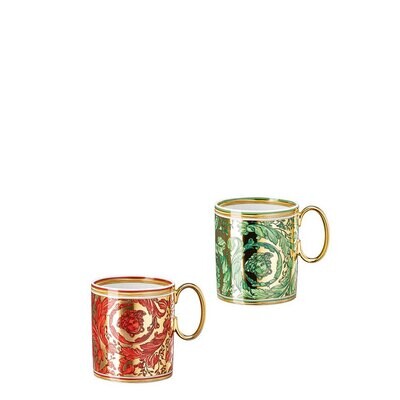 Versace Medusa Garland Red &amp; Green Medusa Garland Set of 2 Mugs Red &amp; Green 19335-409957-29220, MPN…