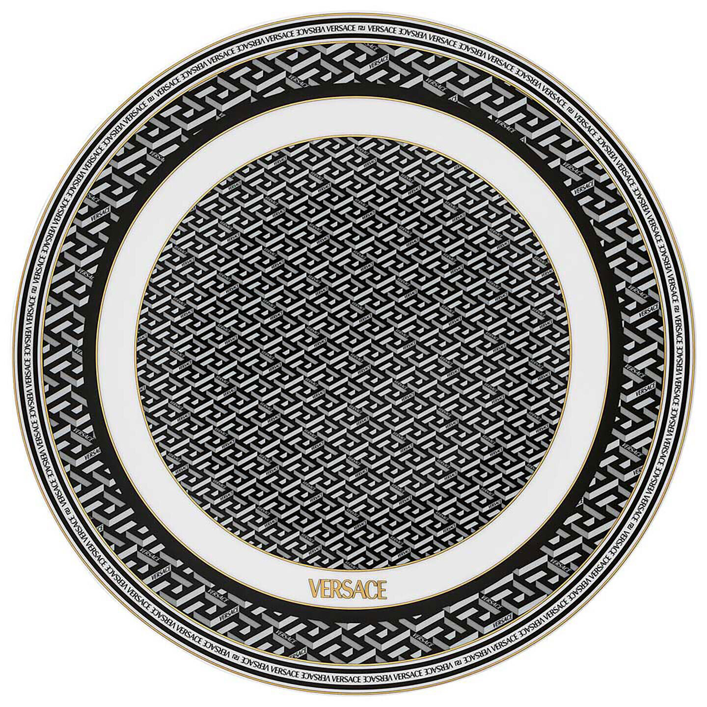 Versace La Greca Signature Black Service Plate 19335-403765-10263