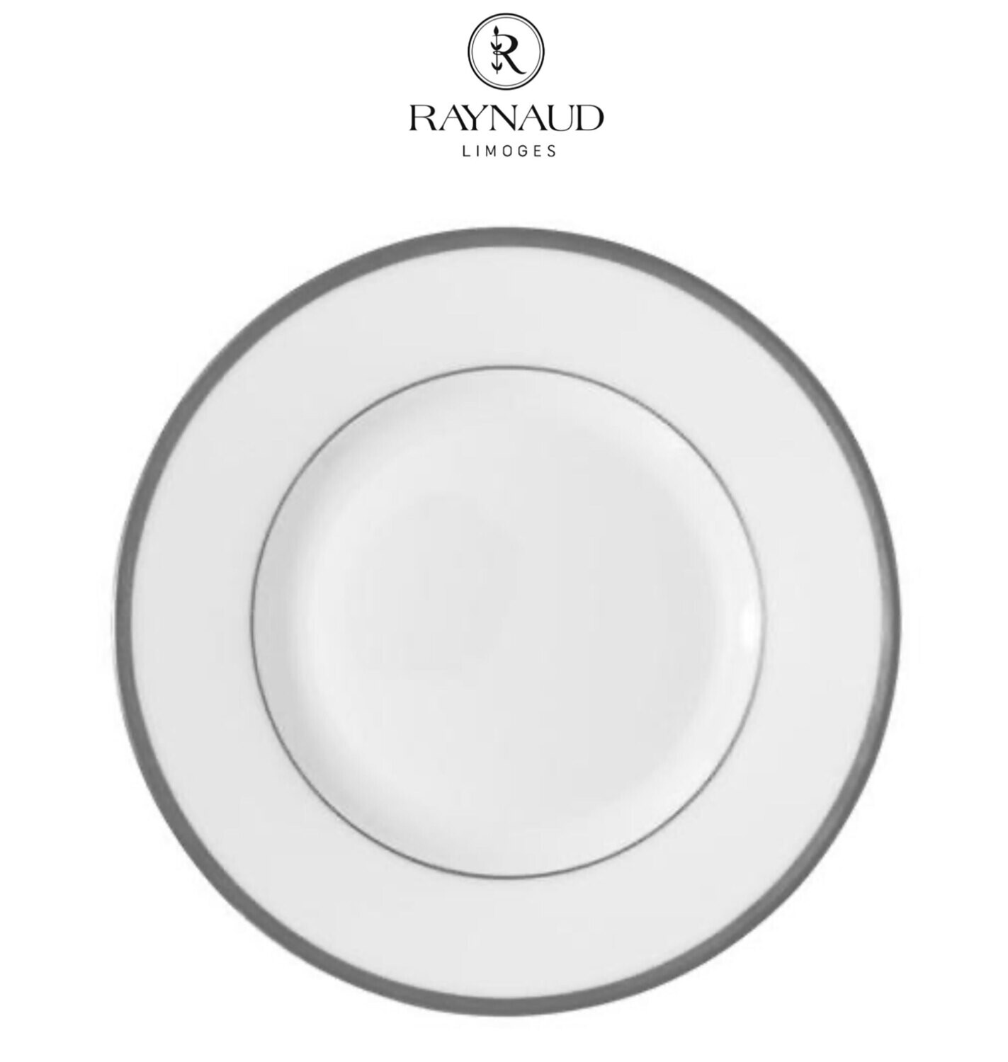 Raynaud Limoges Fontainebleau Platine Filet Marli Breakfast Cream Soup Saucer 7.0 in 0185-20-359018…