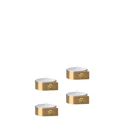 Versace Medusa Set of 4 Tea Lights Gold 69201-321643-05885, MPN: 69201-321643-05885, 790955192461