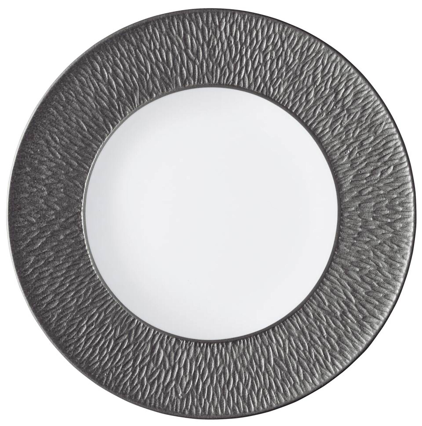 Raynaud Limoges Mineral Irise Dark Grey Deep plate with engraved rim 10.6 in 0339-23-250027, MPN: 0…