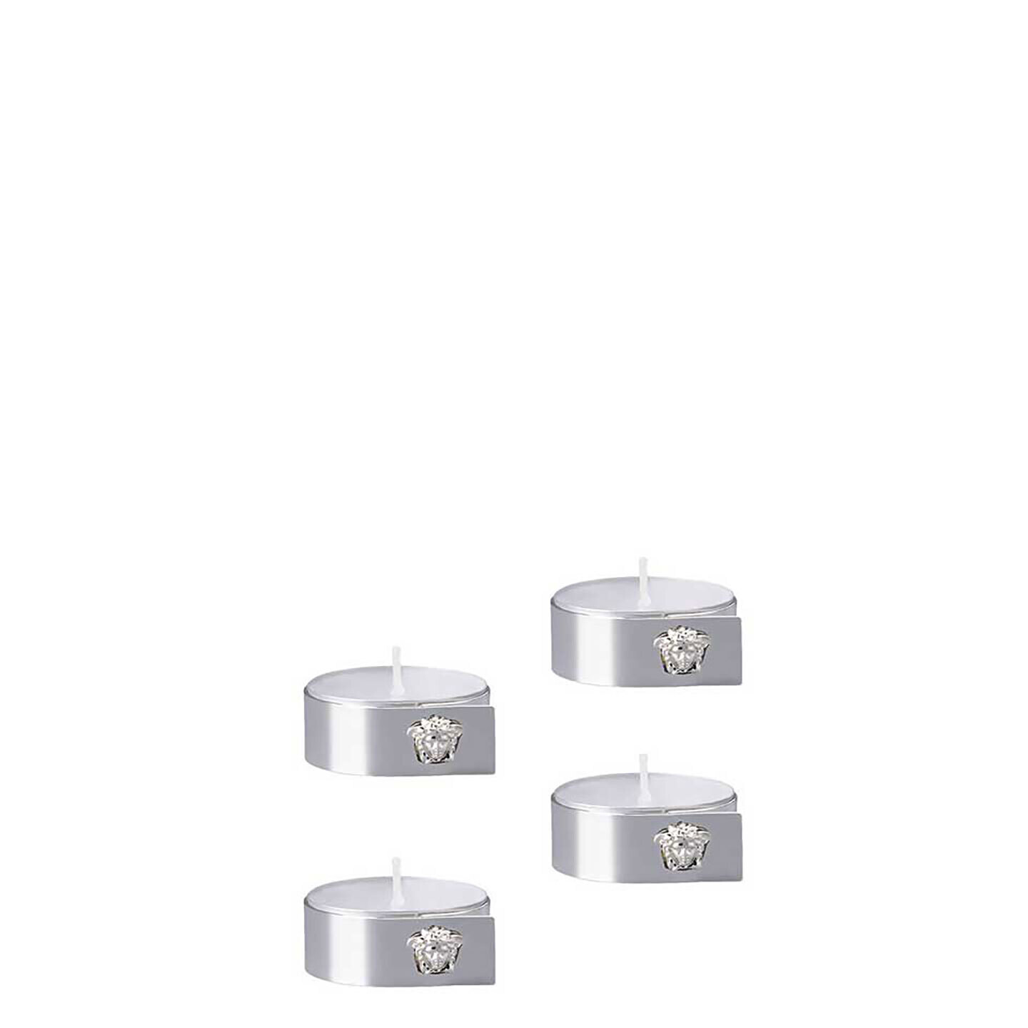 Versace Medusa Set of 4 Tea Lights Silver 69201-321641-05885, MPN: 69201-321641-05885, 790955192386