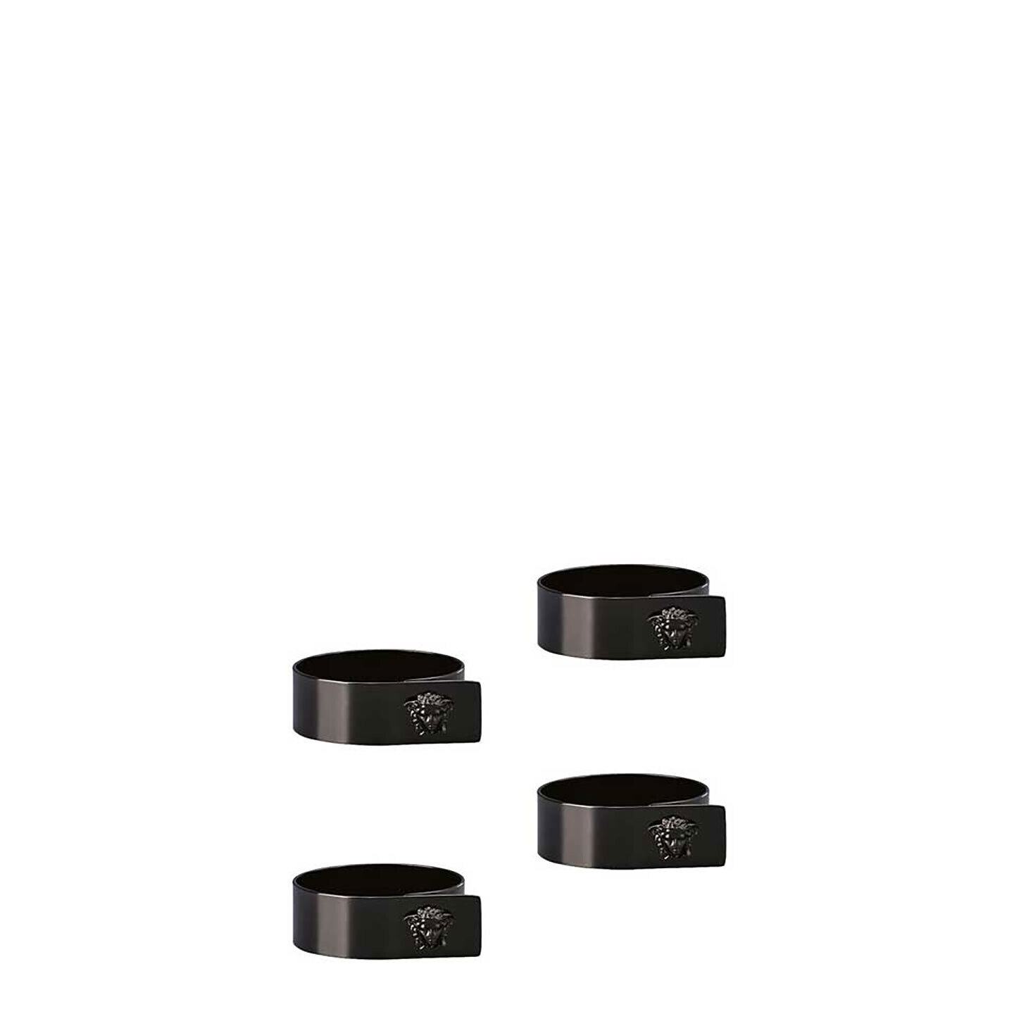 Versace Medusa Set of 4 Napkin Rings Black 69201-321644-05010, MPN: 69201-321644-05010, 790955192492