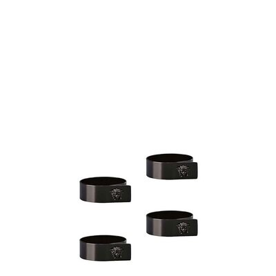 Versace Medusa Set of 4 Napkin Rings Black 69201-321644-05010, MPN: 69201-321644-05010, 790955192492