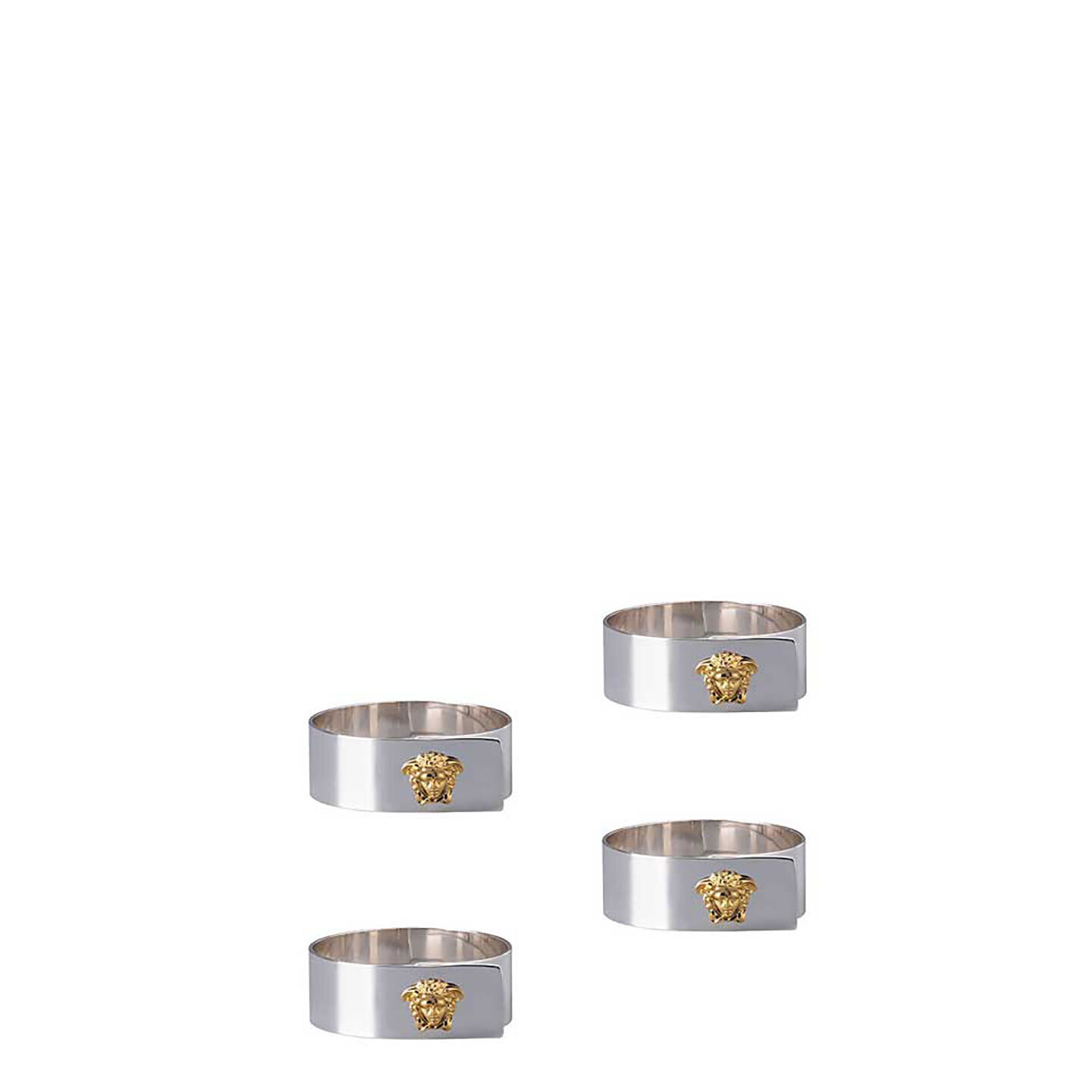 Versace Medusa Set of 4 Napkin Rings Silver-Gold 69201-321642-05010