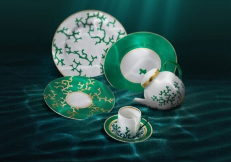 Raynaud Limoges Cristobal Emerald Soja Dish 2.7 in 1 oz 0883-11-250006