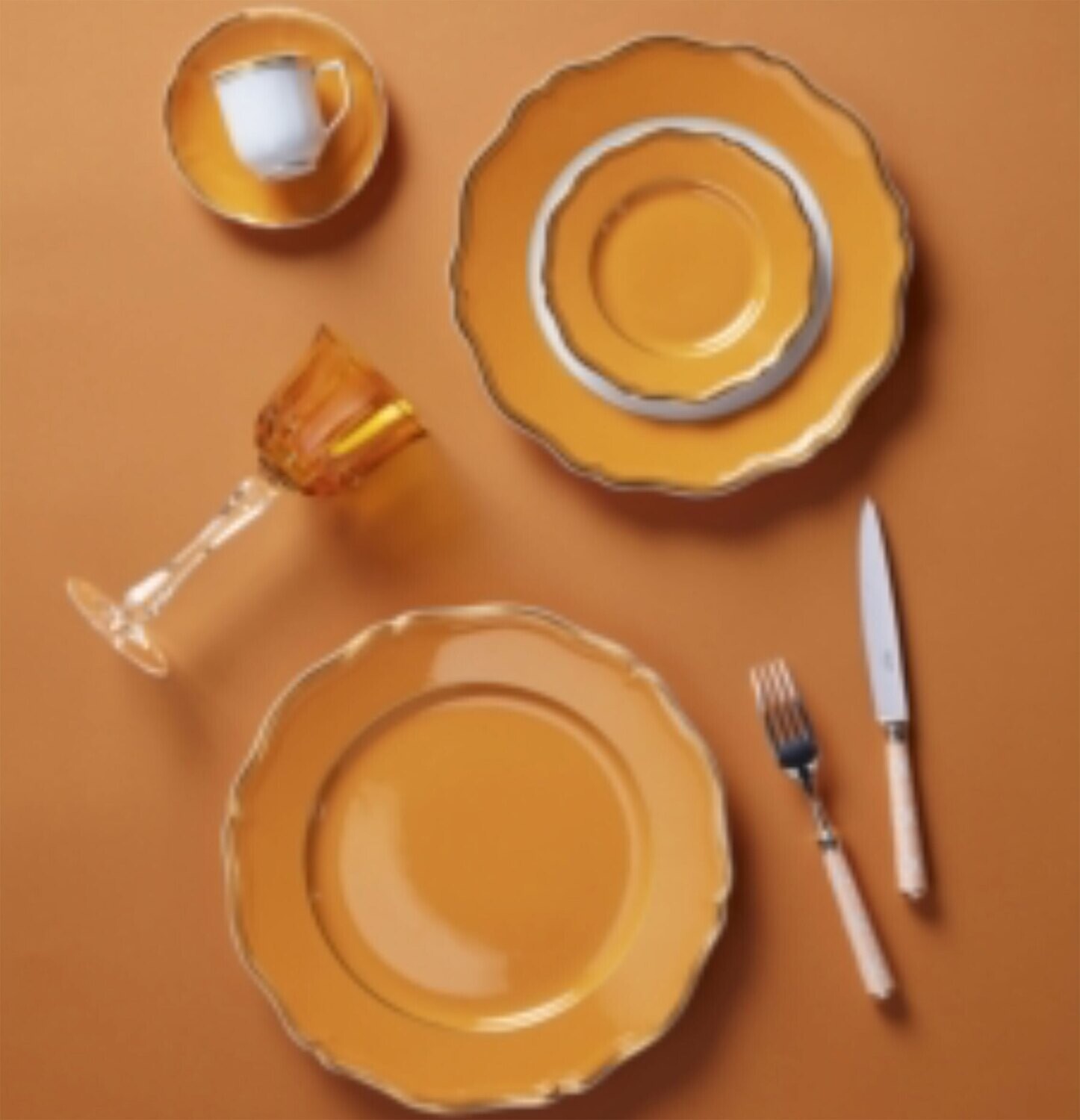 Raynaud Limoges Mazurka Or Orange Petit four stand 8.7 in 0869-01-515022, MPN: 0869-01-515022,