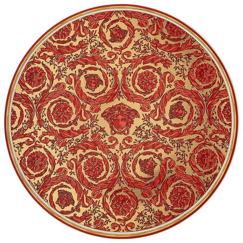 Versace Medusa Garland Red Christmas Plate11 3 4 in 19335-409958-20021