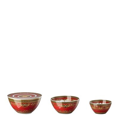 Versace Medusa Red Modern Bowl Set 4 pcs Bowls 4 3 4 in 6 in 7 in &amp; Lid 19335-409605-28718, MPN: 19…