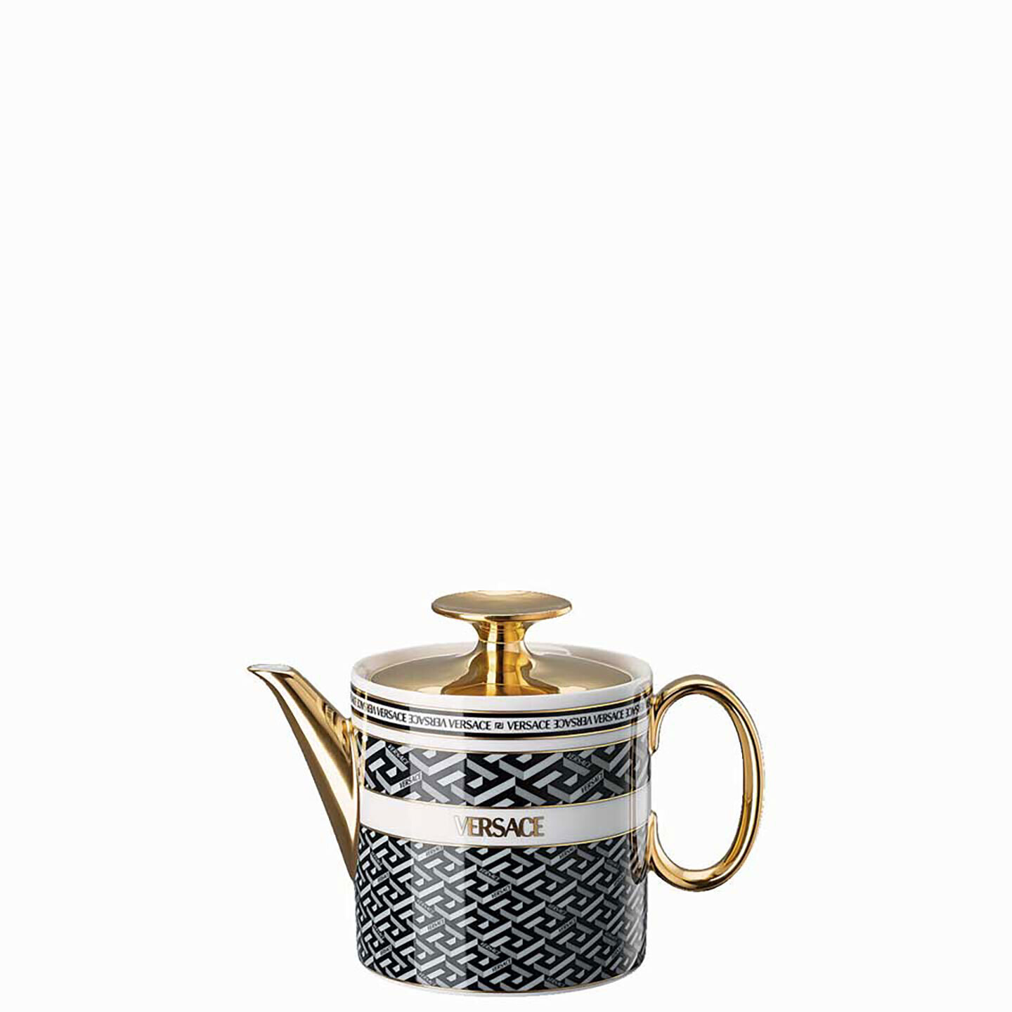 Versace La Greca Signature Black Tea Pot for Two 19335-403765-14220