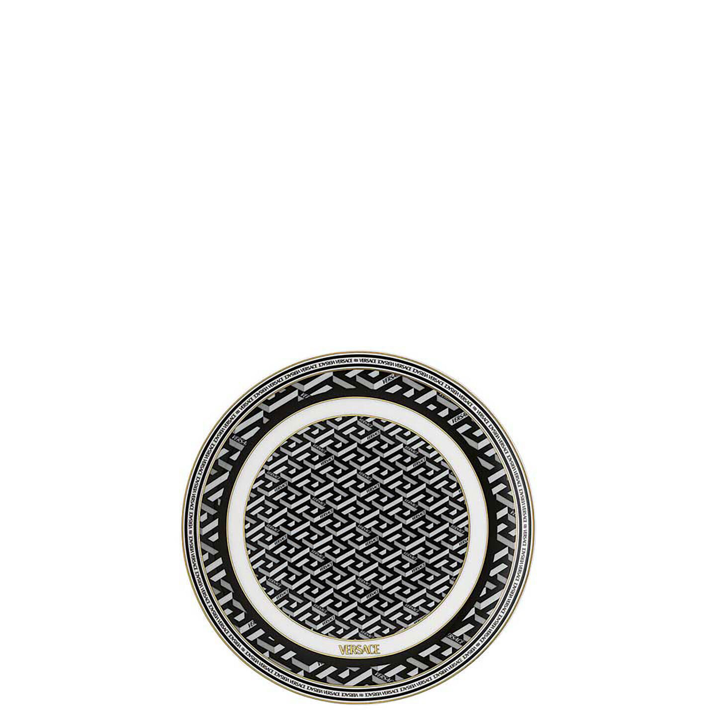 Versace La Greca Signature Black Bread &amp; Butter Plate 19335-403765-10217, MPN: 19335-403765-10217, …