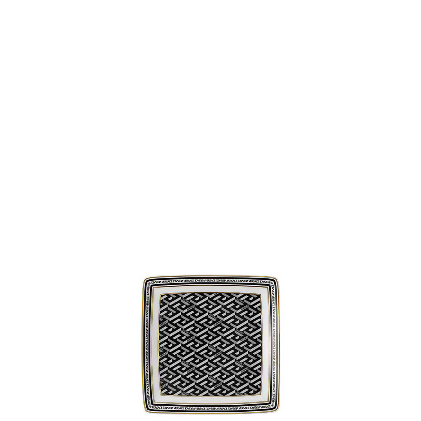 Versace La Greca Signature Black Canape Dish 11940-403765-15253