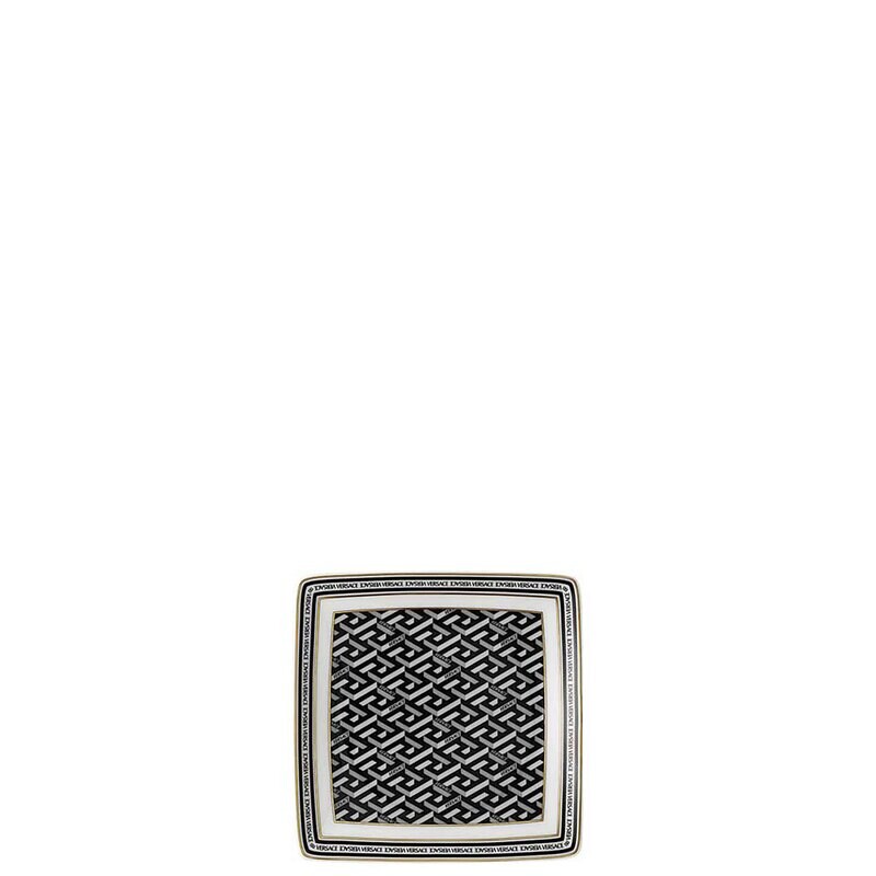 Versace La Greca Signature Black Canape Dish 11940-403765-15253