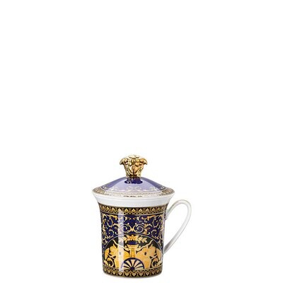 Versace 30 Years Medusa Blue Mug with Lid 19315-409620-28700, MPN: 19315-409620-28700, 790955192768