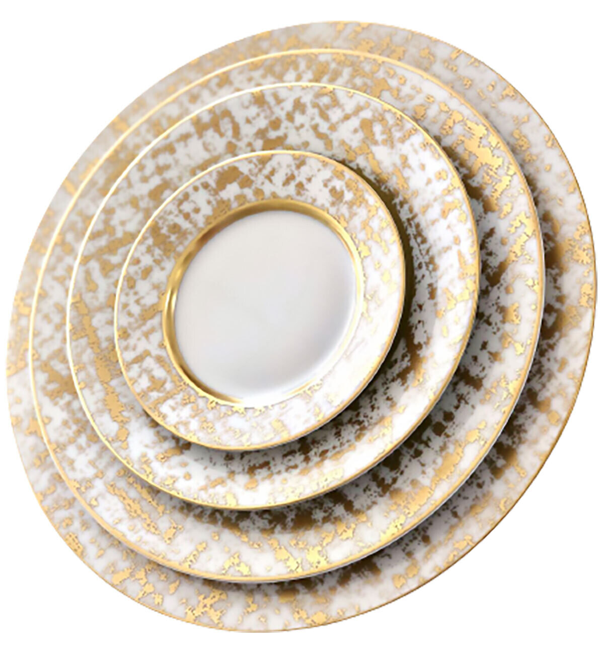 Royal Limoges Tweed White & Gold Round Deep Platter 11 Inch L210-REC20848