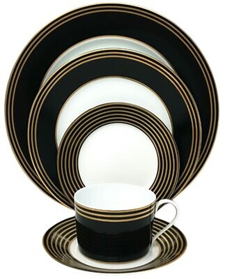 Royal Limoges Latitudes Black &amp; Gold Salad Bowl V230-REC20842, MPN: V230-REC20842,