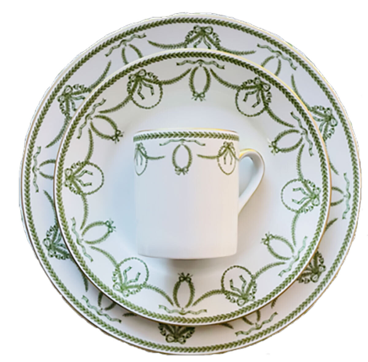 Royal Limoges Cheverny Green Cream Soup Cup 10 oz R500-REC10408