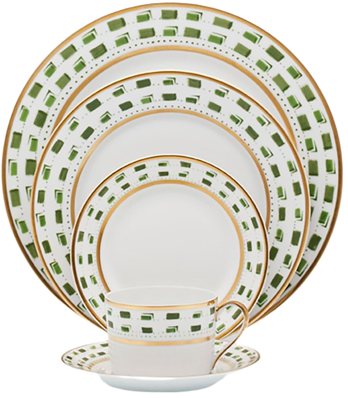 Royal Limoges La Bocca Green Shallow Salad Pasta Plate 8.5 Inch A220-COU20663