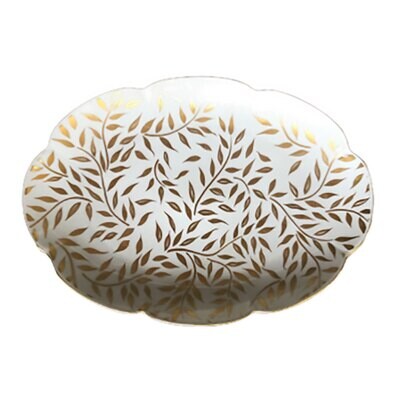 Royal Limoges Olivier Gold Oval Platter Large 14.5 Inch L412-NYM20583, MPN: L412-NYM20583,