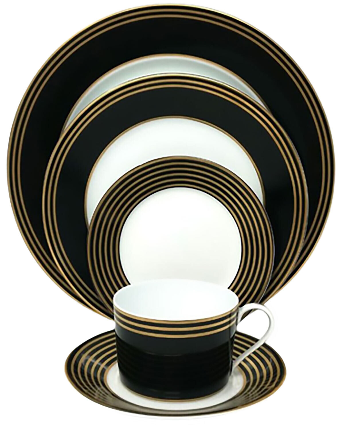 Royal Limoges Latitudes Black &amp; Gold Oval Platter Large 15.75 Inch L414-REC20842