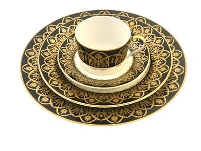 Royal Limoges Oasis Black &amp; Gold Presentation Plate 11.8 Inch B300-REC20843, MPN: B300-REC20843,
