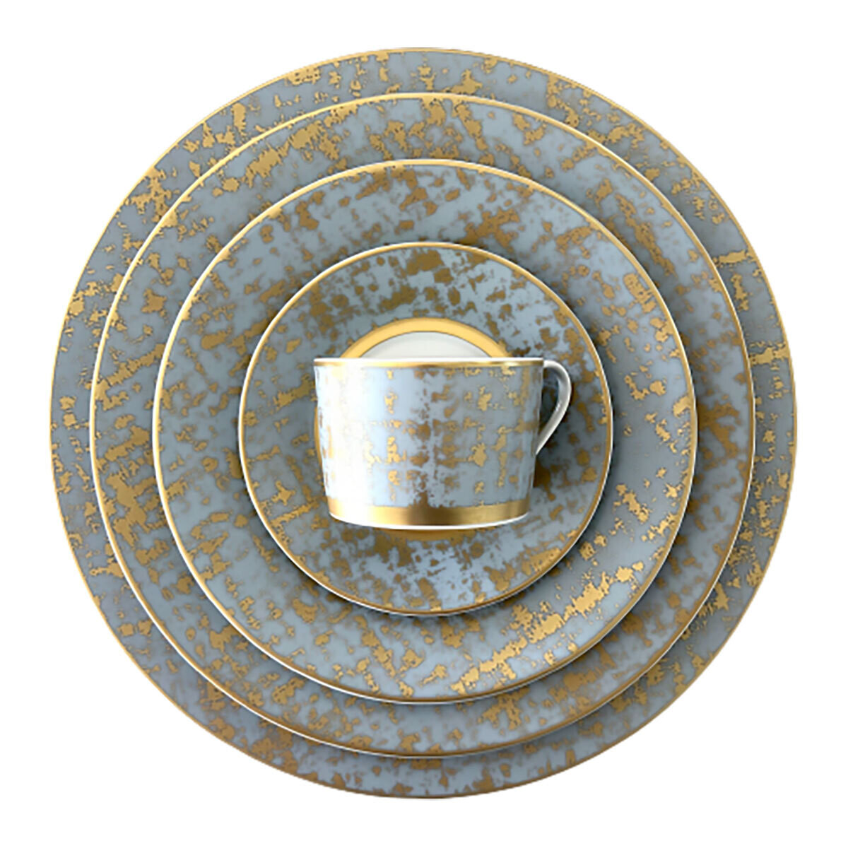 Royal Limoges Tweed Grey &amp; Gold Coffeepot 40 oz D110-REC20847