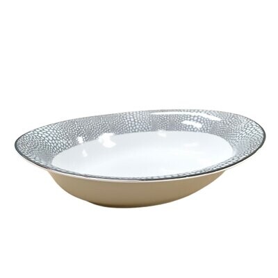 Royal Limoges Makassar Platinum Open Vegetable 9.5 Inch L600-REC20576, MPN: L600-REC20576,