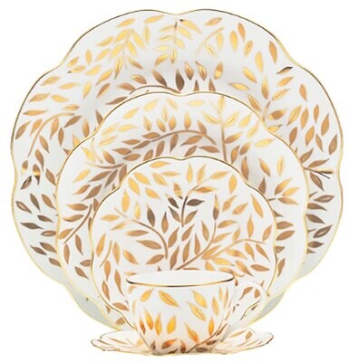 Royal Limoges Olivier Gold Round Cake Pie Platter 12 Inch L310-NYM20583, MPN: L310-NYM20583,