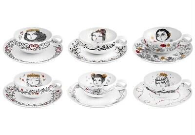 Vista Alegre Rainhas De Portugal Set of 6 Tea Cup &amp; Saucers 21140716, MPN: 21140716,