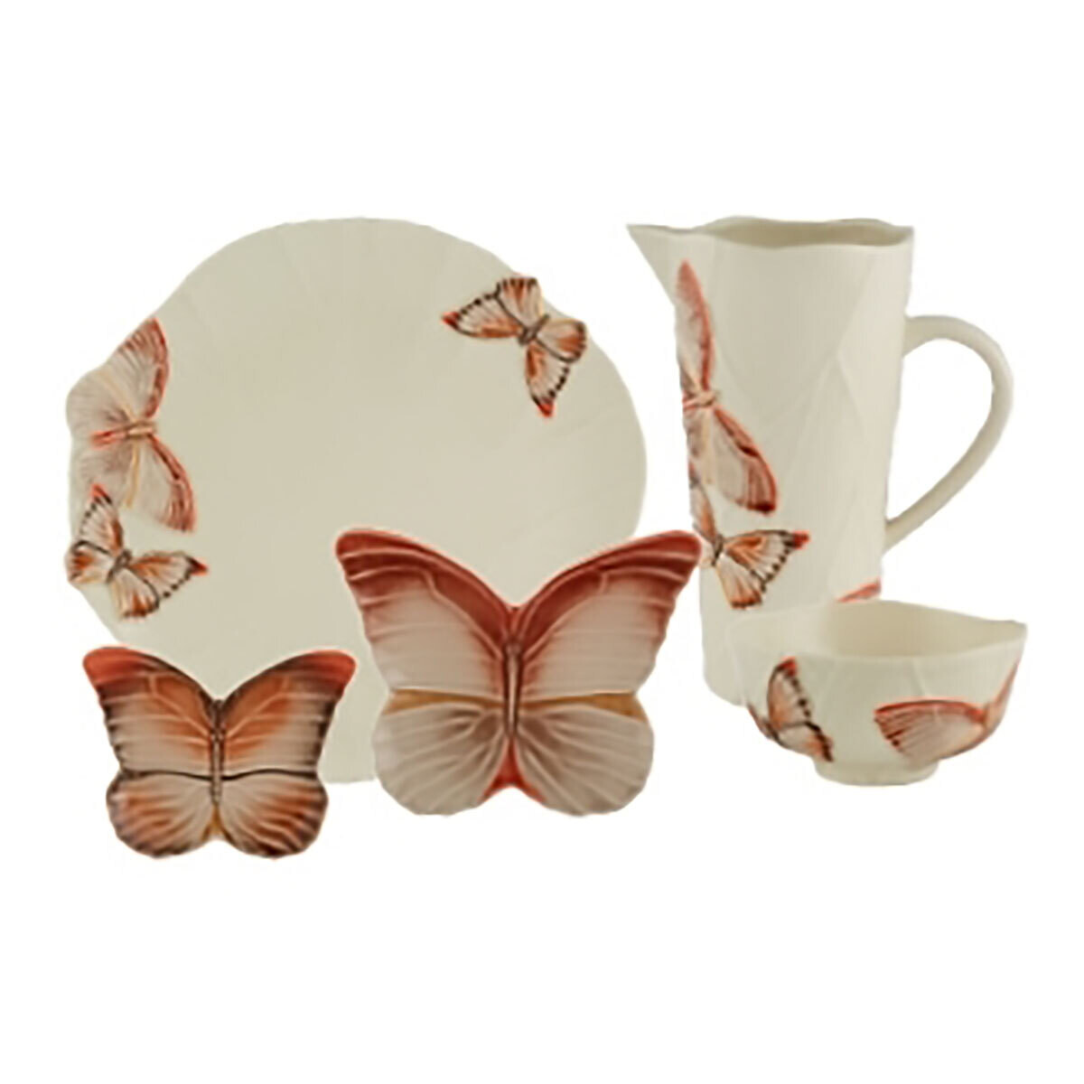 Bordallo Pinheiro Cloudy Butterflies By Claudia Schiffer Bread And Butter Set of 4 65030850