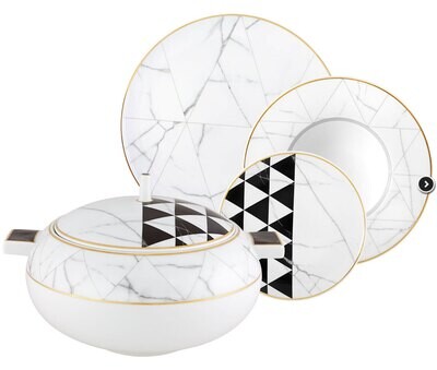 Vista Alegre Carrara 16 Piece Place Setting White Marble 21138203, MPN: 21138203,