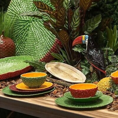 Bordallo Pinheiro Pinheiro Amazonia 3 Place Setting Red Bowl 65027723, MPN: 65027723,