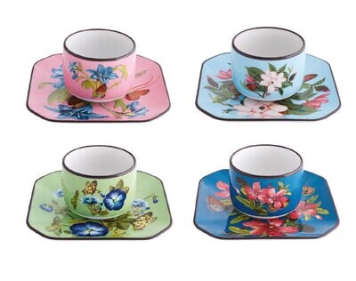 Vista Alegre Christian Lacroix Fete Vos Jeux Set 4 Coffee Cups &amp; Saucers 21140369, MPN: 21140369,