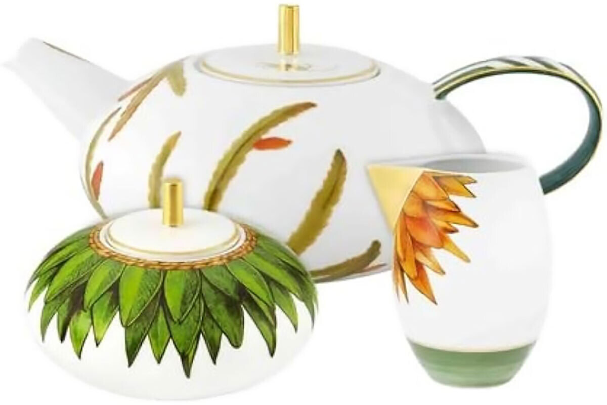 Vista Alegre Amazonia Tea Pot Creamer And Sugar Box Set 21138198, MPN: 21138198,