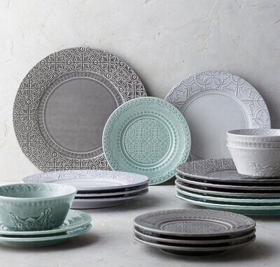Bordallo Pinheiro Pinheiro Rua Nova 5 Pieces Salad Serving Set Anthracite 65028872, MPN: 65028872,