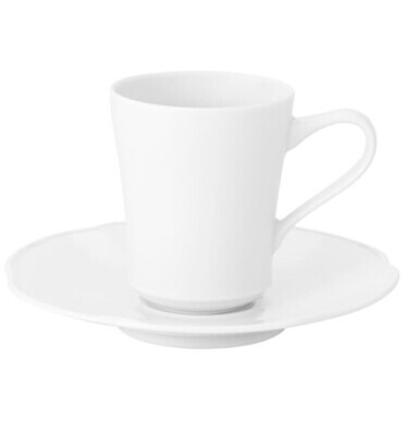 Vista Alegre Crown White Expresso Coffee Cup &amp; Saucer 21120296, MPN: 21120296,