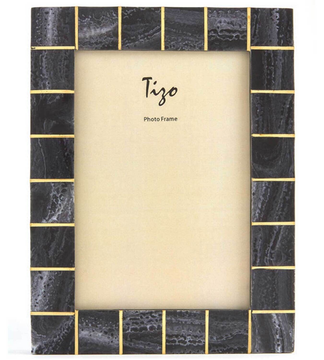 Tizo Dark Gray 4 x 6 Inch Horn Picture Frame W445BLK46, MPN: W445BLK46,