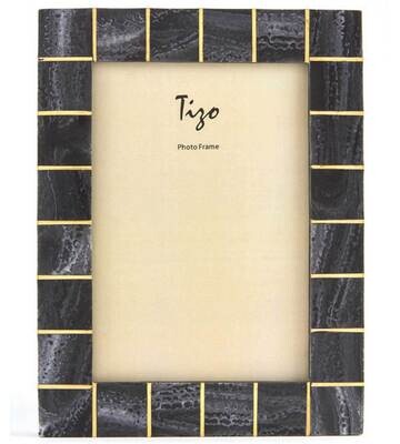 Tizo Dark Gray 4 x 6 Inch Horn Picture Frame W445BLK46, MPN: W445BLK46,