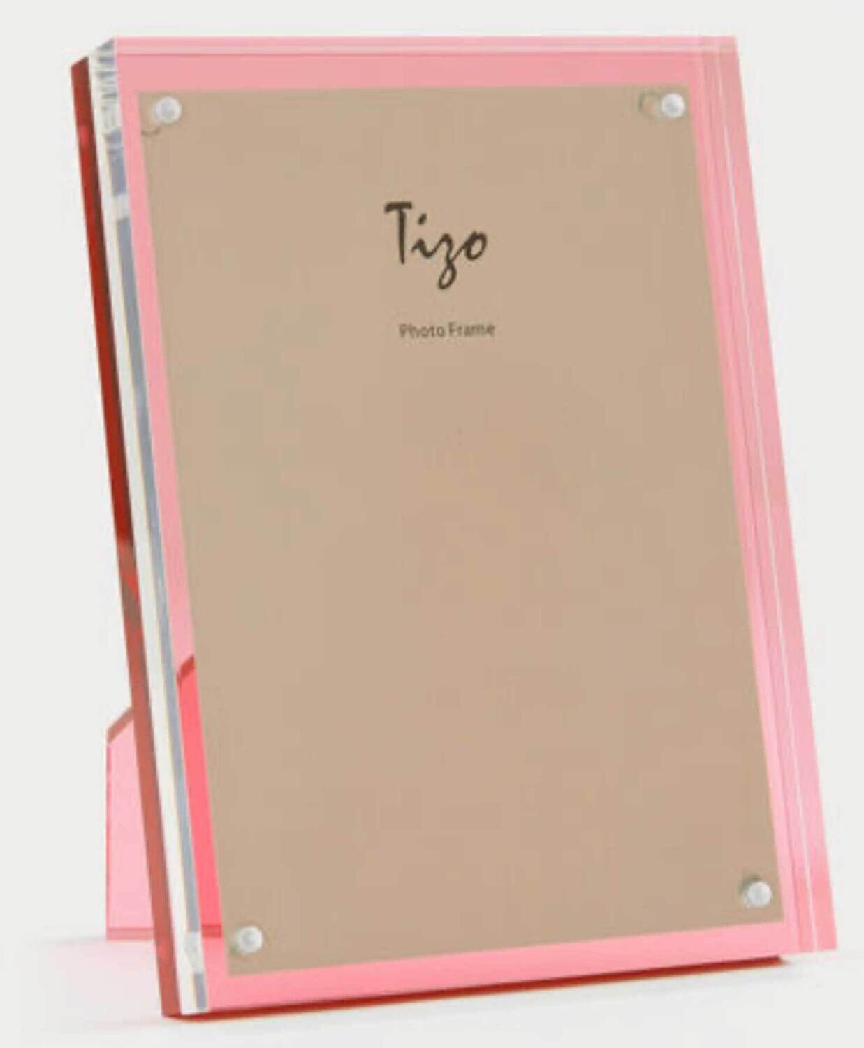 Tizo Pink Back 4 x 6 Inch Lucite Picture Frame HA159PK46