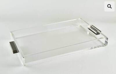 Tizo Lucite Silver Handle Tray Platter 12 x 8 Inch HA215SLTY, MPN: HA215SLTY,