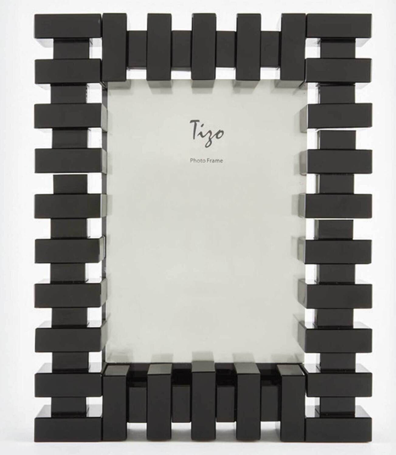 Tizo Block Black Crystal Glass Picture Frame 5 x 7 Inch PH1850BK57