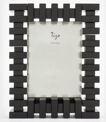 Tizo Block Black Crystal Glass Picture Frame 5 x 7 Inch PH1850BK57, MPN: PH1850BK57,