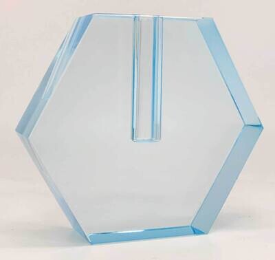 Tizo Hex Glass Vase Flat Blue Small PH480VSBL, MPN: PH480VSBL,