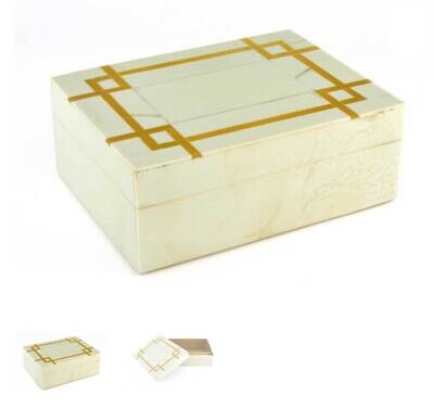 Tizo Art Deco Gold Box Small 8x6x3 W432GDBXS, MPN: W432GDBXS,