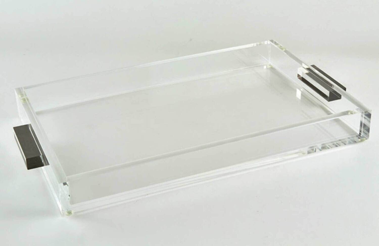 Tizo Lucite Silver Handle Tray Platter Large HA216SLTY, MPN: HA216SLTY,