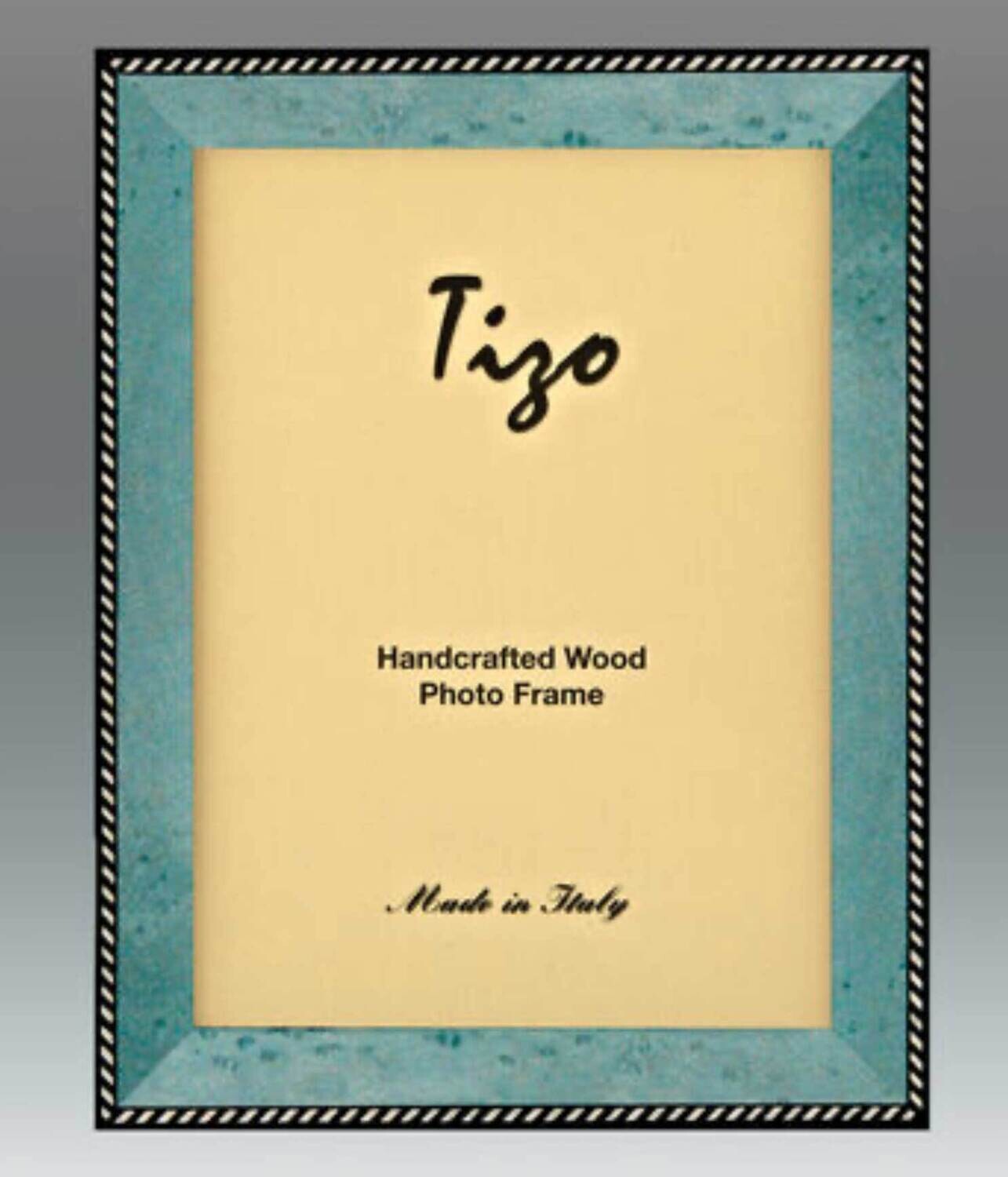 Tizo Turquoise Zebra Border Wooden Picture Frame 4 x 6 Inch OBL20TQ-46, MPN: OBL20TQ-46,