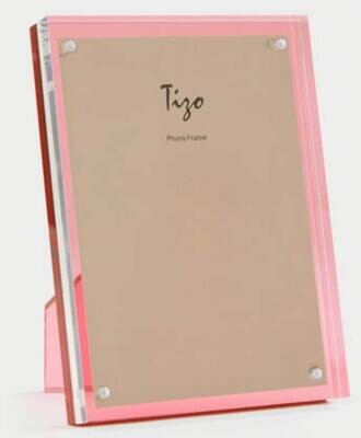 Tizo Pink Back 8 x 10 Inch Lucite Picture Frame HA159PK80, MPN: HA159PK80,