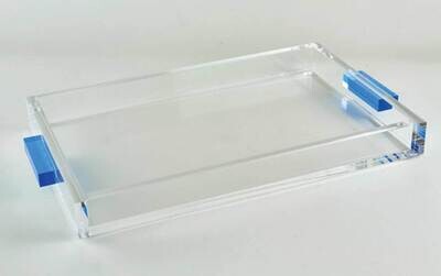 Tizo Lucite Blue Handle Tray Platter Large HA216BLTY, MPN: HA216BLTY,