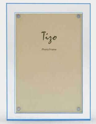 Tizo Blue Double Border 5 x 7 Inch Lucite Picture Frame HA193BL57, MPN: HA193BL57,