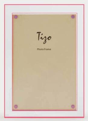 Tizo Pink Double Border 4 x 6 Inch Lucite Picture Frame HA193PK46, MPN: HA193PK46,